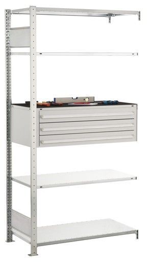 Schubladenregal Anbauregal, 3er Schubladenset