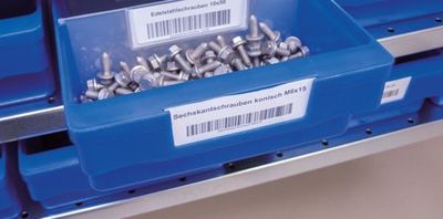 Papier-Etiketten für Regalkästen mit Kantenhöhe 83 mm und 
 für Sichtlagerkästen XL - Kantenhöhe 150 mm