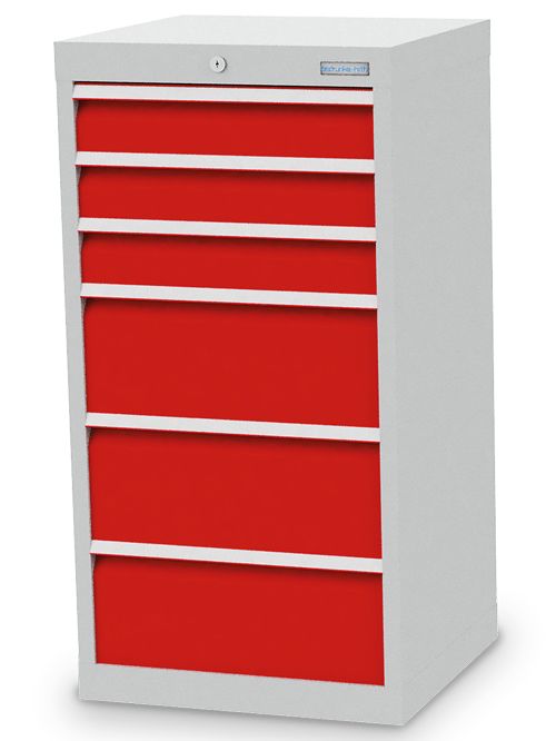 Schubladenschrank, 530 x 500 x 1019 mm (BxTxH), R 18-16, Schubladenanzahl: 6