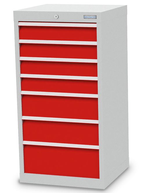 Schubladenschrank, 530 x 500 x 1019 mm (BxTxH), R 18-16, Schubladenanzahl: 7
