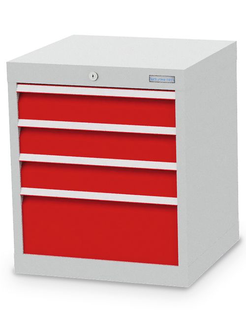 Schubladenschrank, 530 x 500 x 619 mm (BxTxH), R 18-16, Schubladenanzahl: 4