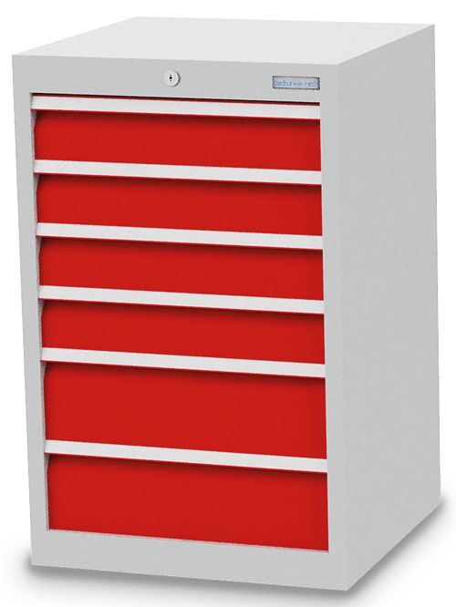 Schubladenschrank, 530 x 500 x 819 mm (BxTxH), R 18-16, Schubladenanzahl: 6 Schubladenschrank, 530 x 500 x 819 mm (BxTxH), R 18-16, Schubladenanzahl: 6