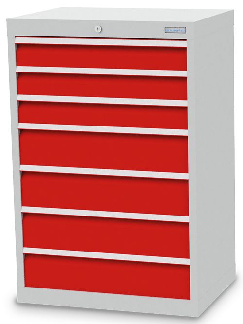 Schubladenschrank, 680 x 500 x 1019 mm (BxTxH), R 24-16, Schubladenanzahl: 7
