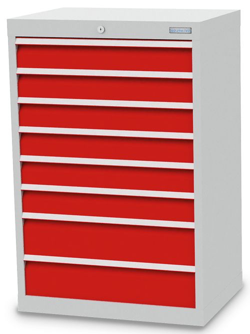 Schubladenschrank, 680 x 500 x 1019 mm (BxTxH), R 24-16, Schubladenanzahl: 8