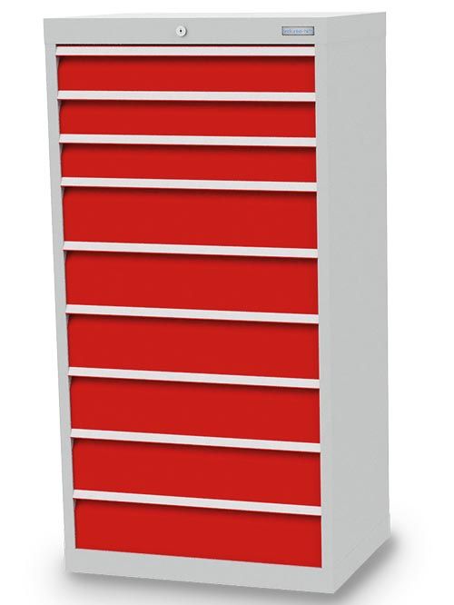 Schubladenschrank, 680 x 500 x 1319 mm (BxTxH), R 24-16, Schubladenanzahl: 9