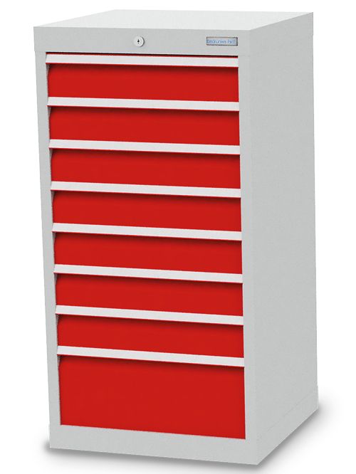 Schubladenschrank, 530 x 500 x 1019 mm (BxTxH), R 18-16, Schubladenanzahl: 8
