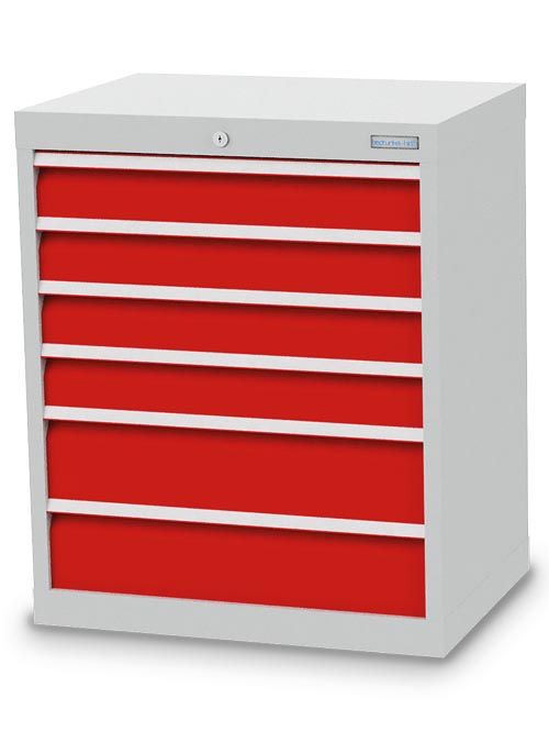 Schubladenschrank, 680 x 500 x 819 mm (BxTxH), R 24-16, Schubladenanzahl: 6