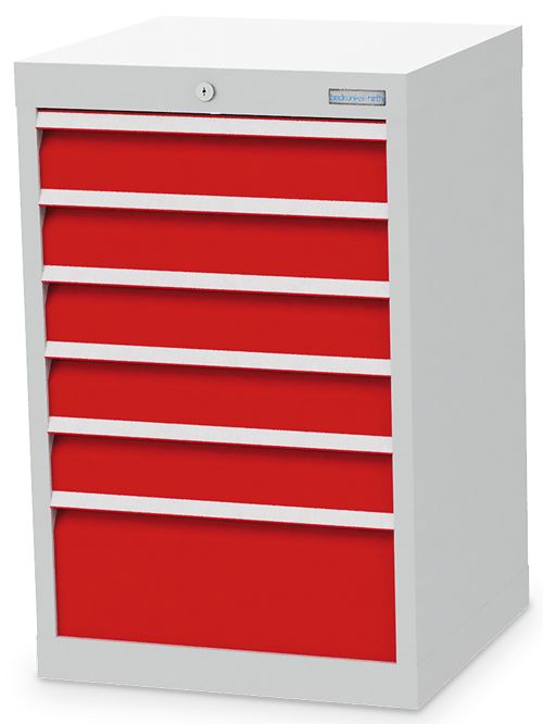 Schubladenschrank, 530 x 500 x 819 mm (BxTxH), R 18-16, Schubladenanzahl: 6