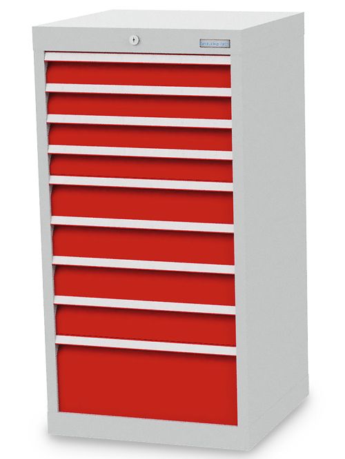Schubladenschrank, 530 x 500 x 1019 mm (BxTxH), R 18-16, Schubladenanzahl: 9