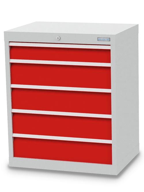 Schubladenschrank, 680 x 500 x 819 mm (BxTxH), R 24-16, Schubladenanzahl: 5