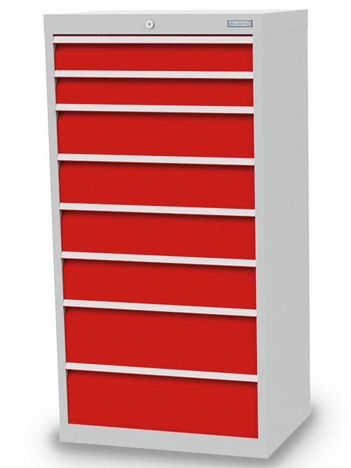 Schubladenschrank, 680 x 500 x 1319 mm (BxTxH), R 24-16, Schubladenanzahl: 8 Schubladenschrank, 680 x 500 x 1319 mm (BxTxH), R 24-16, Schubladenanzahl: 8