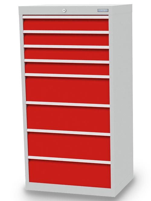 Schubladenschrank, 680 x 500 x 1319 mm (BxTxH), R 24-16, Schubladenanzahl: 8