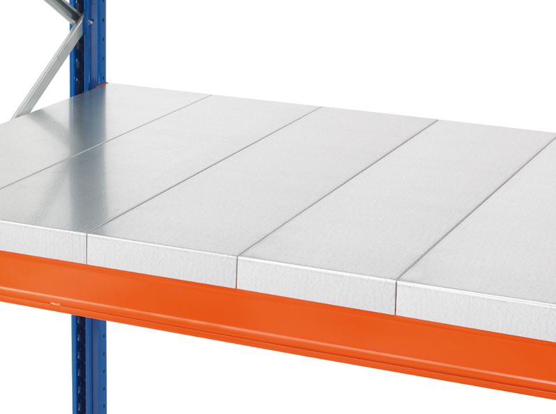 Stahlpaneel-Ebene für Palettenregal, Rahmentiefe 1100 mm, aufgelegt, s = 1,5 mm