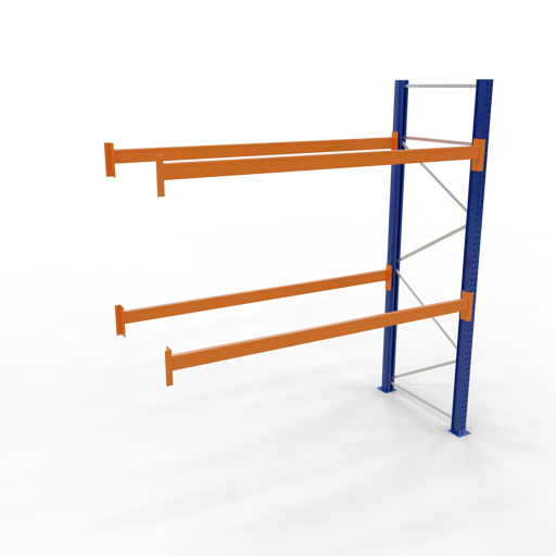 Palettenregal Anbauregal mit 1 Feld à 2700 mm, Palettengewicht bis 500 kg