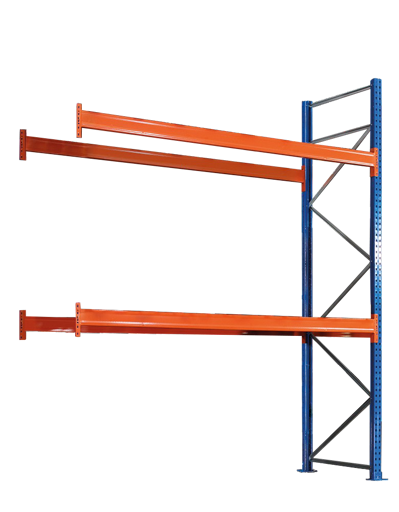 Palettenregal Anbauregal mit 1 Feld à 2700 mm, Palettengewicht bis 800 kg