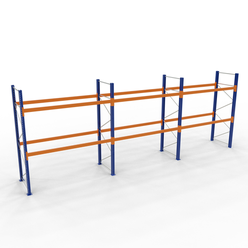 Palettenregal, Starterset mit 3 Felder à 2700 mm, Palettengewicht bis 800 kg