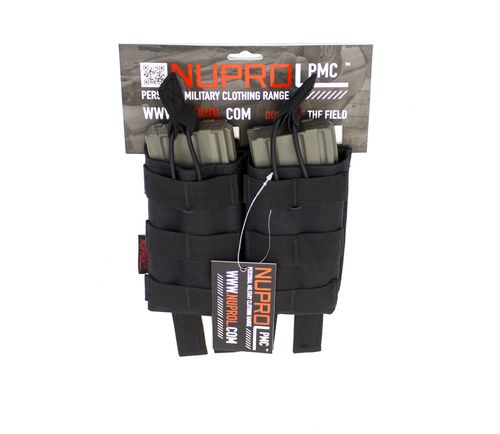 PMC M4 Double Open Mag Pouch, Colour: Black