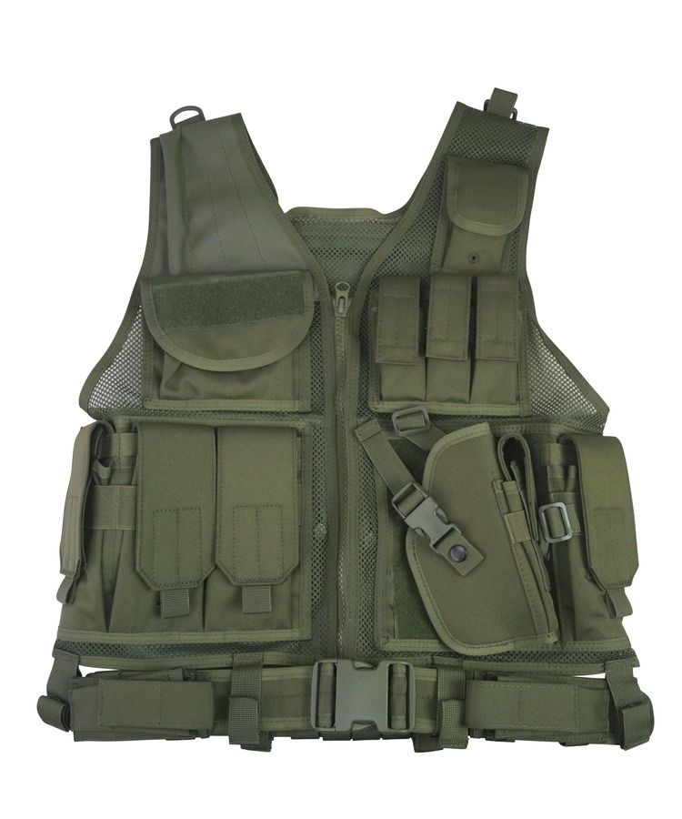 Cross Draw Tactical Vest – Olive Green