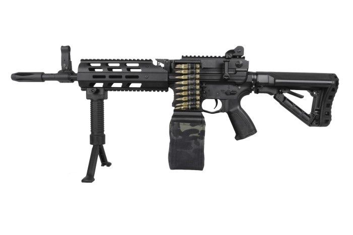 CM16 LMG AEG Rifle (Black/Black Camo)