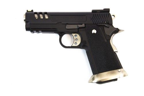 Hi-Capa 3.8 Gen2 Vented E-Force GBB Pistol (Black) (Silver Barrel)