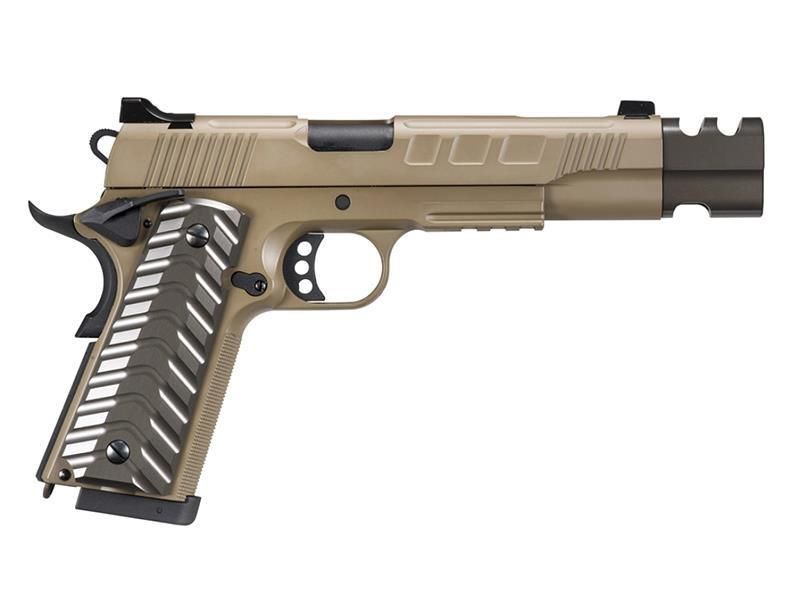 KJWorks 1911 / M45 Compensator Co2 Blowback Pistol (Tan - KP-16)