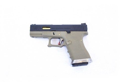 We - EU9 E-Force GBB Pistol (Black|Tan) (Gold Barrel)