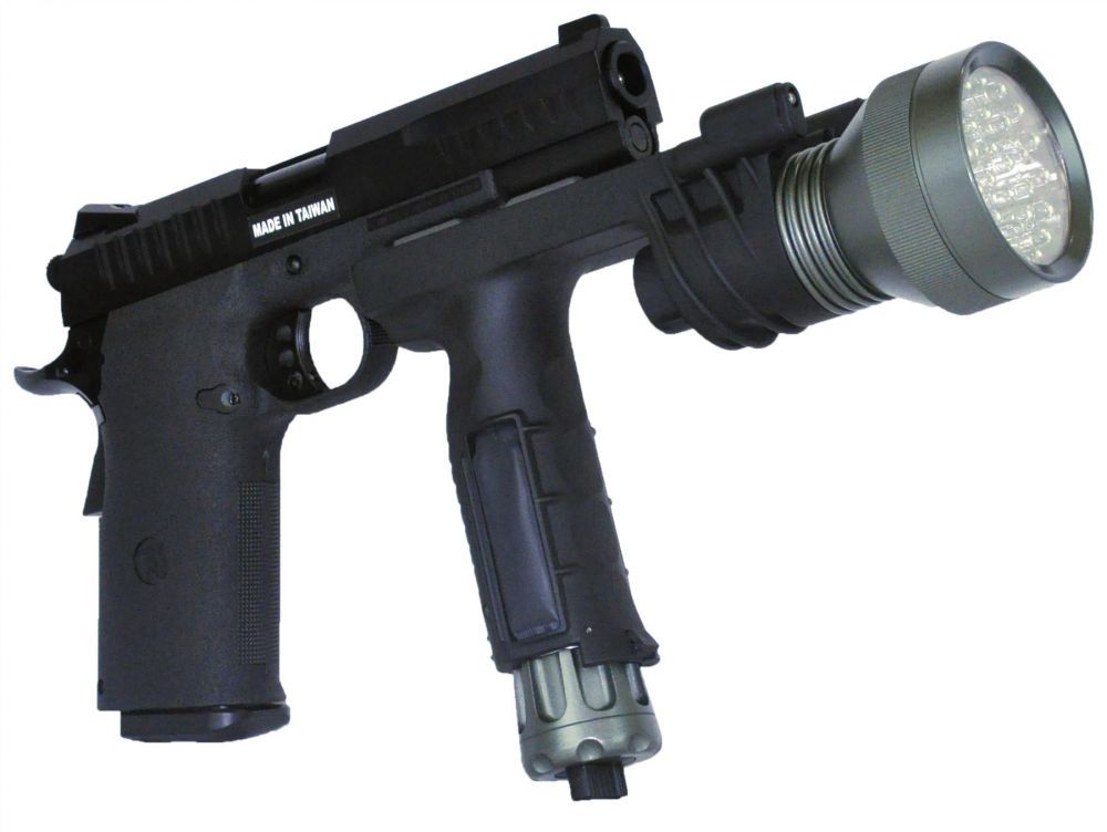 ACM Airsoft - Vertical Foregrip Weapon Light Style (QD Mount - Battery Box - Black)
