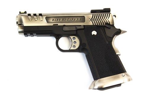 We - Hi-Capa 3.8 Gen2 Vented E-Force GBB Pistol (Silver|Black) (Silver Barrel)