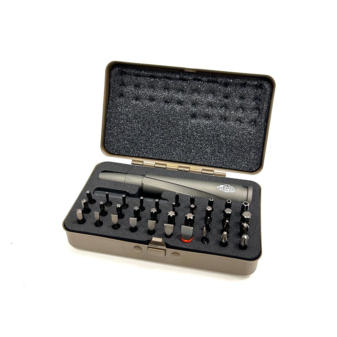 Gun Power Tool .50 Caliber Bullet Style 37 in 1 Standard Size Screwdriver Set, Colour: Green