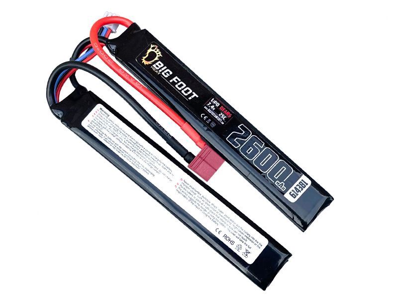 Bigfoot - Lipo Battery 2600mAh 7.4v 25c (Continuous Discharge - Two Way Split - DEANS)