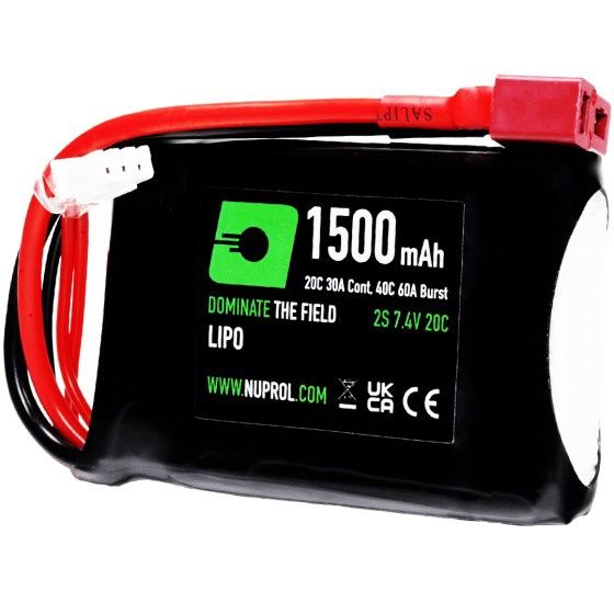 Nuprol LiPo PEQ Battery 1500mAh-7.4v-20C - Deans