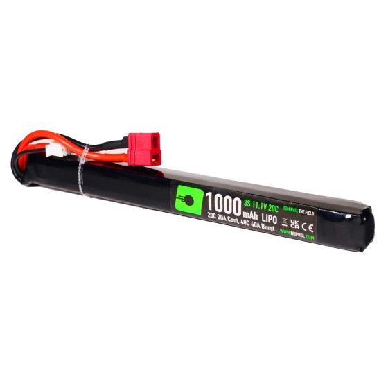 Nuprol LiPo AK Slim Stick Battery 1000mAh-11.1v-20c - Deans