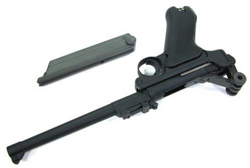WE - P08 Luger GBB Pistol (8") (Black)