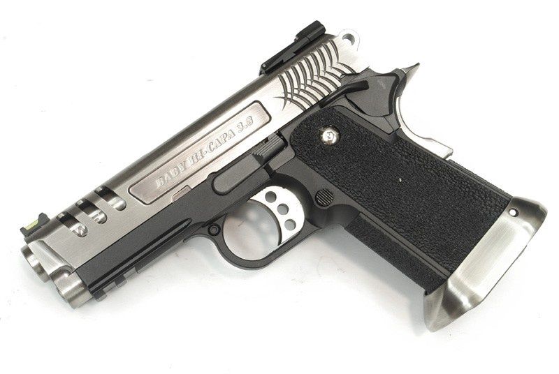 WE - Hi-Capa 3.8 Deinonychus GBB Pistol (Silver|Black) (Silver Barrel)