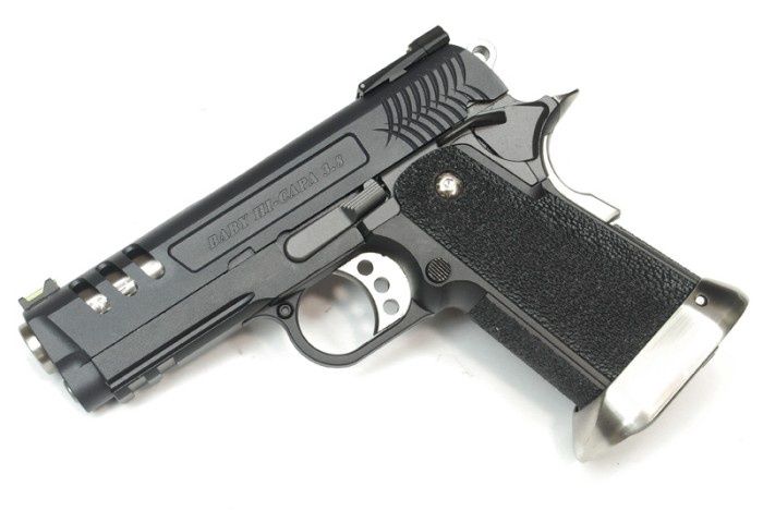 WE - Hi-Capa 3.8 Deinonychus GBB Pistol (Black) (Silver Barrel)