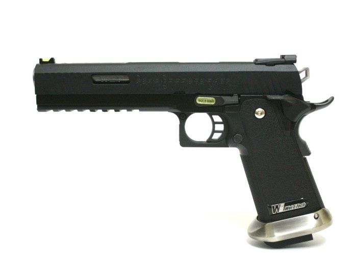 WE - Hi-Capa 6.0 IREX (Black - Silver Barrel - Slide Text) GBB Pistol