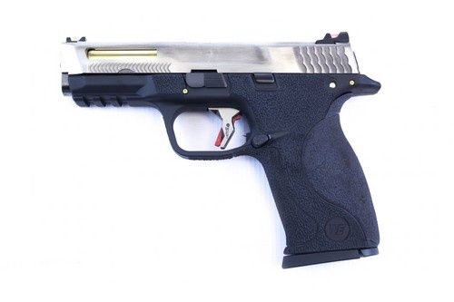WE - Big Bird E-Force Vented (Silver-Black - Gold Barrel) GBB Pistol