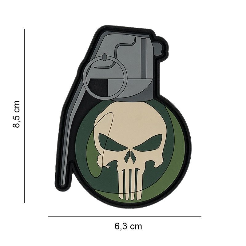 101 INC - Patch 3D PVC Handgrenade punish skull