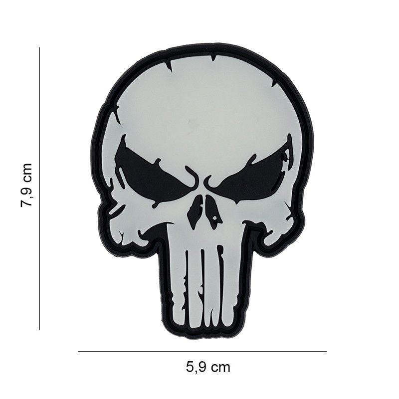 101 INC - Patch 3D PVC Punish skull glow in the dark