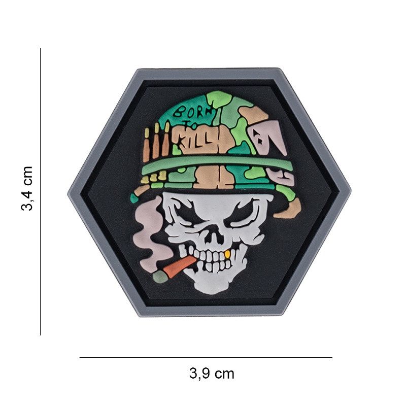 101 INC - Patch 3D PVC Hexagon skull Vietnam ace