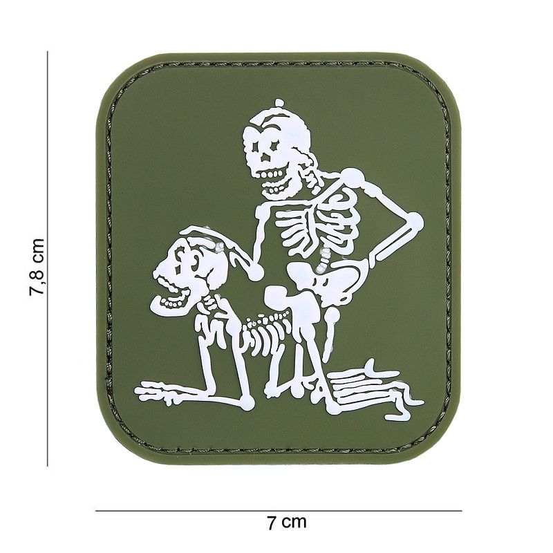 101 INC - Patch 3D PVC two skeletons green