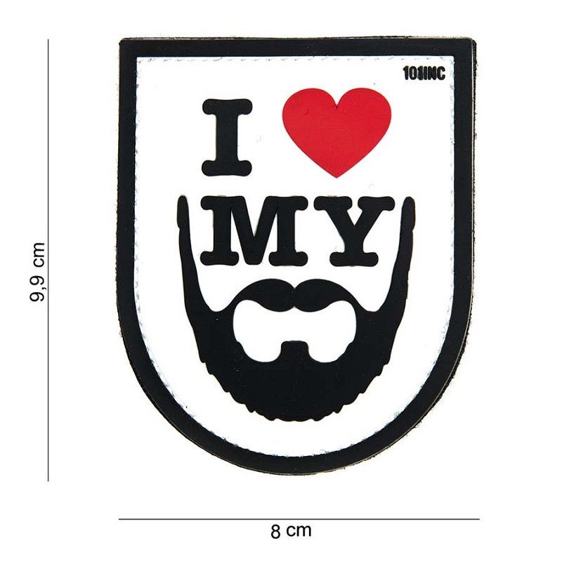 101 INC -Patch 3D PVC I love my beard white