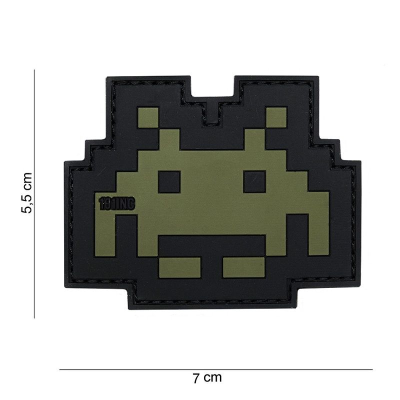 101 INC - Patch 3D PVC Space invader green/black