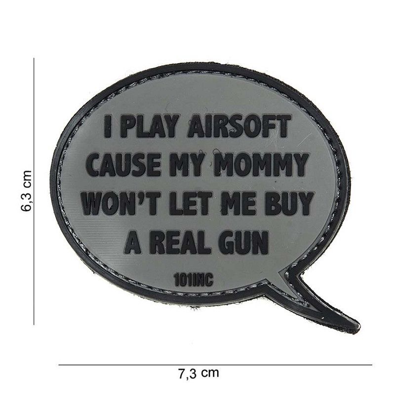 101 INC - Patch 3D PVC I play airsoft grey