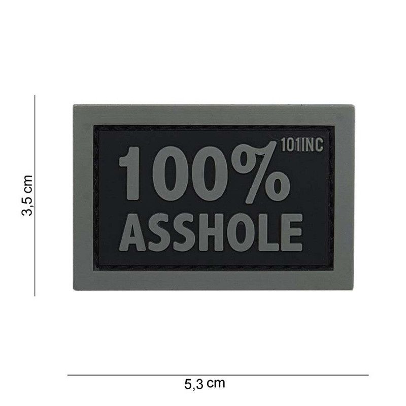 101 INC - Patch 3D PVC 100% asshole black/grey letters