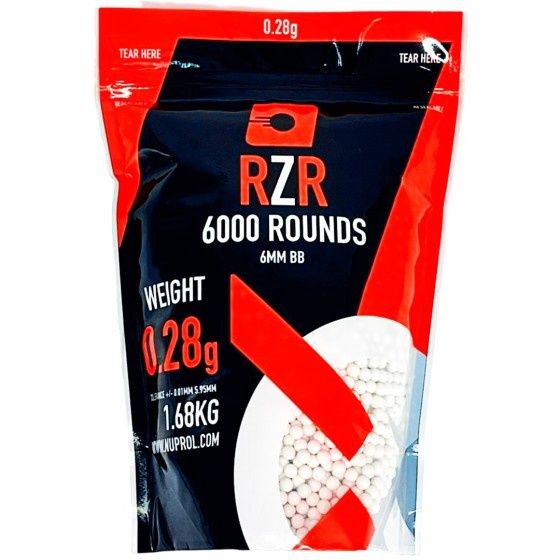 Nuprol - RZR Airsoft BBs (6000R Resealable Bag) 0.28g