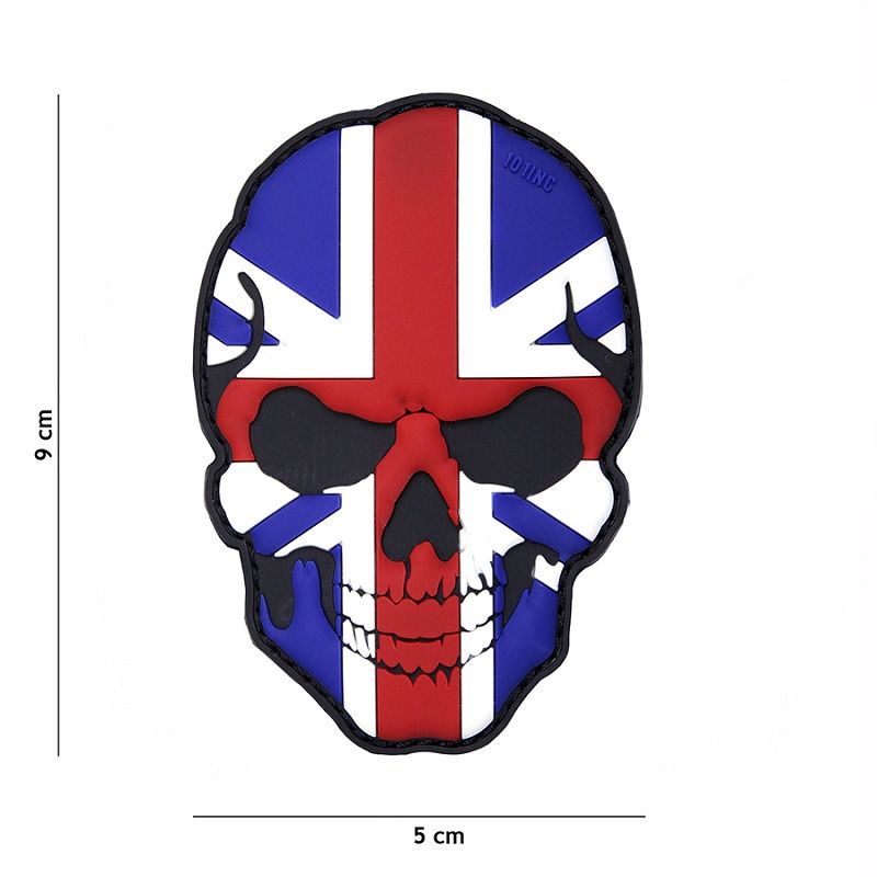 101 INC - Patch 3D PVC skull United Kingdom, Colour: United Kingdom