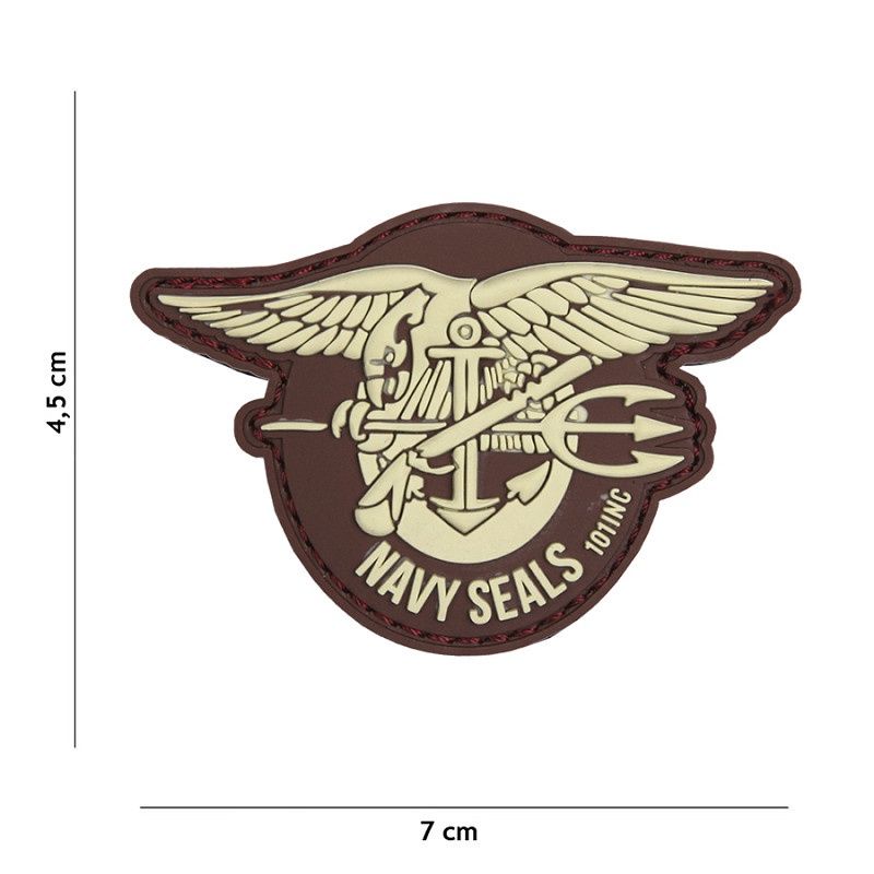 101 INC -Patch 3D PVC Navy seals, Colour: Brown