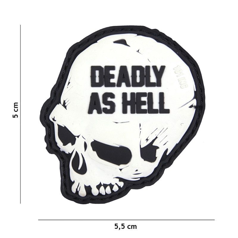 101 INC - Patch 3D PVC Deadly as hell, Colour: White