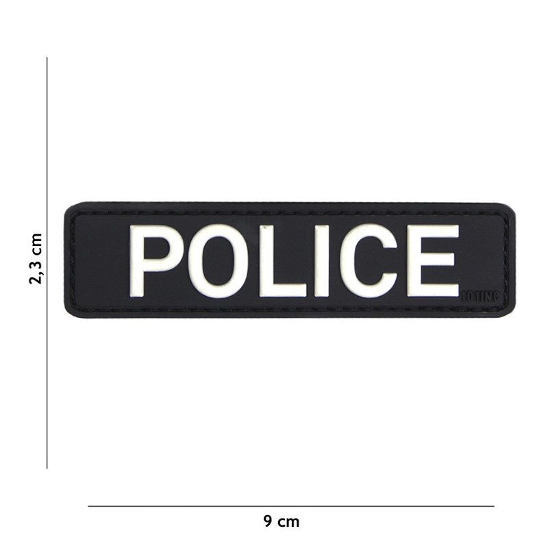 101 INC - Patch 3D PVC Police, Colour: Black